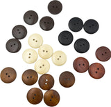 50pcs 25mm (1 inch) Wood Buttons Large Natural Wooden Buttons ZQMALL for Sewing Children Sweater Crafts Bulk Q2161 - Side View