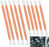10pcs Universal Automotive Ground Straps, 10/12 inch Engine Ground Strap Kit Braided Copper Ground Straps Automotive Ground Strap Wire Ground Strap Connectors for Most Cars (Copper)