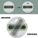 2pcs Green Tumbler Lids for Stanley Adventure Quencher & Quencher H2.0 40oz, No Leakage, Slide Closure, Plastic & Silicone, Dishwasher Safe - Side View