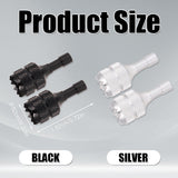 4pcs Drone Controller Sticks, Detachable Drone Remote Joysticks Thumb Rocker Replacement Compatible with DJI Mini 3 Pro Drones DJI RC Smart Controller (Silver, Black) - Front View