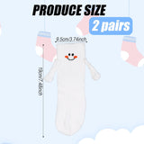 2 Pairs Hand Holding Socks for Kids, Funny Magnetic Mid-Tube Socks White Smile Face Matching Crazy Silly Slipper Socks Magnet Friendship Birthday Gift for Children Toddler (1-3T)
