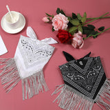 2pcs Rhinestone Fringe Bandana, Rhinestone Scarf for Women Sparkly Disco Cowgirl Bachelorette Bandanas Bling Bandanas Party Supplies for Men Women