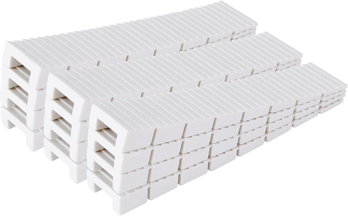 12 Pack White Multi Purpose Furniture Plastic Shims for Leveling Extreme Weight Capacity Wedges Easy to Snap Cut-to-fit Size Leveler for Toilet Shims, Doors, Windows, Sheds, Table
