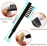 Hearing aid Wax Guards Filters Cerumen Stop Wax Traps for Phonak, Unitron, Widex Hearing aids Cleaner with Cleaning Brush kit Tools and Carry case – 3Packs/24 Filters - Front View