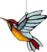 Hummingbird Suncatcher, Plastic Bird Window Hanging with Metal Chain, Colorful Bird Sun Catcher Gifts for Mother Family and Birds Lovers