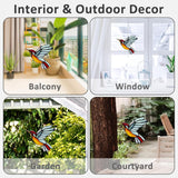 Hummingbird Suncatcher, Plastic Bird Window Hanging with Metal Chain, Colorful Bird Sun Catcher Gifts for Mother Family and Birds Lovers - Top-Down View
