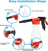 Car Foam Gun,    - Adjustable Ratio Dial Car Snow Soap Gun Fit Low Water Pressure Universal Standard Garden Hose, Blaster Car Washer Sprayer for Home Garden Use - Side View