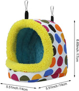 Bird Hanging Hammock Winter Warm Parrot Nest House Bed Plush Snuggle Pet Cave Hammock Toy for Conure Lovebird Budgie Parakeet Cockatiel Cage Accessory (Medium)