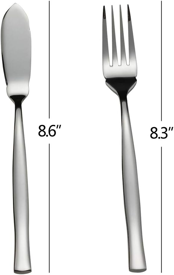8-Piece Stainless Steel Fish Forks and Knives, Serving Set