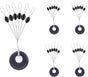 240 Pieces Middle-Sized Fishing Rubber Bobber Beads Stoppers 6 in 1 Black Float Sinker Stops