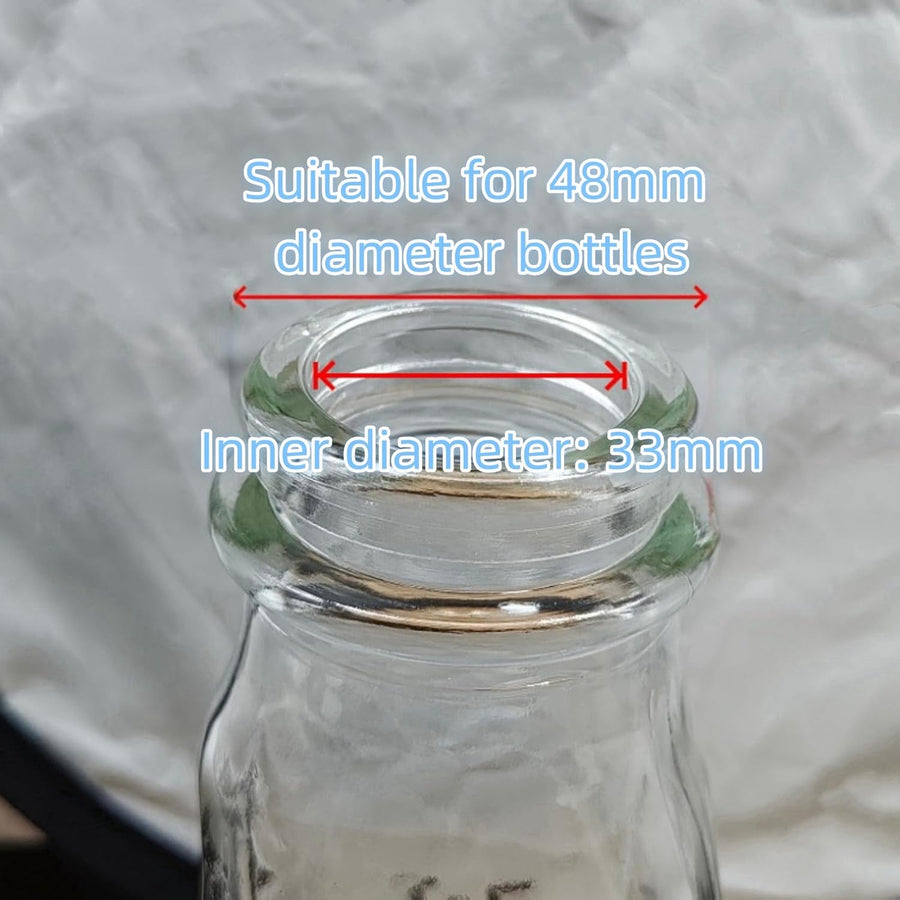 4 PCS Glass Bottle Replacement Caps with Tampered Evident Seal,48mm Diameter Bottle Lids Compatible With Stanpac & Libbey Milk Glass Bottles.Reusable,Long-Lasting and Easy to Clean Bottle Caps