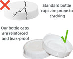 4 PCS Glass Bottle Replacement Caps with Tampered Evident Seal,48mm Diameter Bottle Lids Compatible With Stanpac & Libbey Milk Glass Bottles.Reusable,Long-Lasting and Easy to Clean Bottle Caps