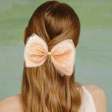 4 PCS Tulle Bows Hair Clips Dotted Tulle Large Bow Hair Clip Cute Glitter Polka Dots Mesh Alligator Hair Clips French hair Bows Soft Bow Hair Dress Up Accessories Shimmery Girl Bows for Women Girl - Top-Down View