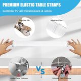 Table Cloth Holder Clips Hidden Strap 5 Pack, Adjustable Elasticity Picnic Tablecloth Clip Indoor Outdoor Large Clamp for Thick Tables Bench Cover Party Restaurant Camping RV Essential Accessories