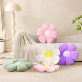 Green Flower Pillow-Daisy Pillows Decorative Throw Pillows,15.7In Cute Flower Shaped Pillow for Bed & Classroom, Fun Throw Pillows Floor Cushions for Home Sofa Chair Couch Decor - Top-Down View