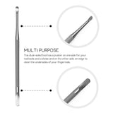 Professional Cuticle Pusher and Spoon Nail Cleaner | Dual Sided Stainless Steel Pusher and Nail Cleaner | For Nail And Cuticle Care | by Sterling Beauty Tools - Front View