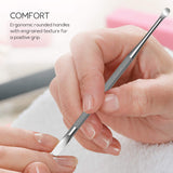 Professional Cuticle Pusher and Spoon Nail Cleaner | Dual Sided Stainless Steel Pusher and Nail Cleaner | For Nail And Cuticle Care | by Sterling Beauty Tools - Side View