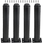 (25-42cm, black) Set of 4 strong adjustable metal furniture legs-YuJia