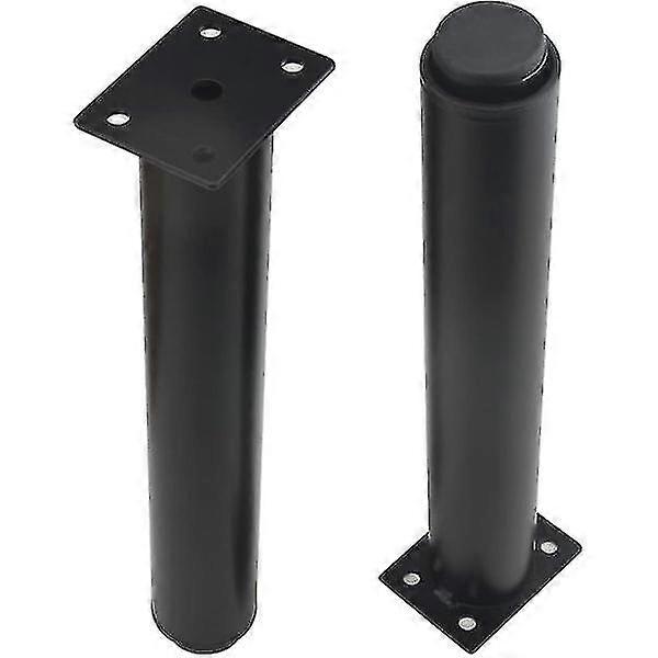 (25-42cm, black) Set of 4 strong adjustable metal furniture legs-YuJia