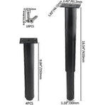 (25-42cm, black) Set of 4 strong adjustable metal furniture legs-YuJia