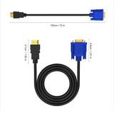 HDMI to VGA Cable 1.8m 1080P Full HD Support PC, Laptop, DVD, HD