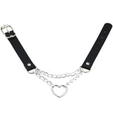 Black PU Leather Necklace with Heart