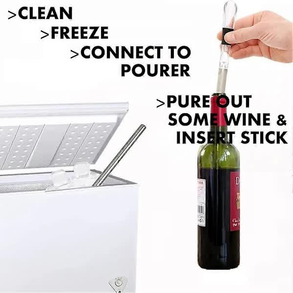 Wine Cooler Chiller 2-Pack Stainless Steel with Aerator Compatible with Standard Bottles