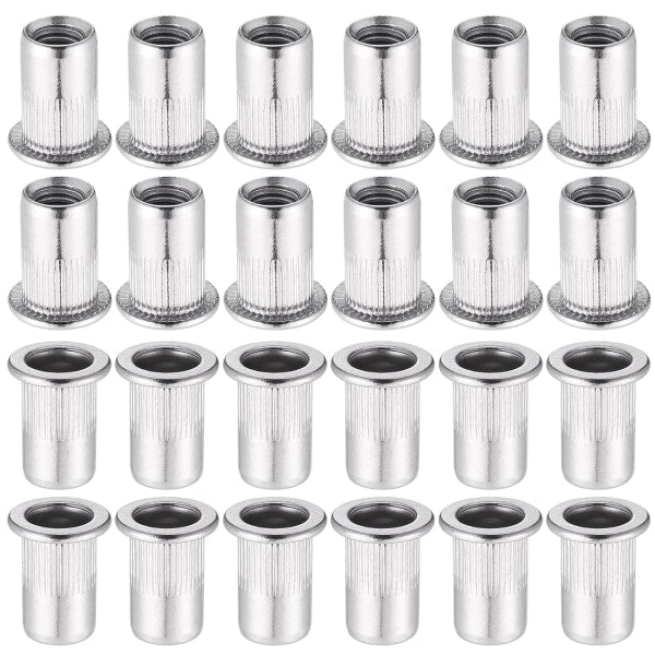 60pcs 304 Stainless Steel Rivet Nut M8 Flat Head Blind Nut Threaded Rivet Nut Rivet Nut for Threaded Insert Plys