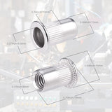 60pcs 304 Stainless Steel Rivet Nut M8 Flat Head Blind Nut Threaded Rivet Nut Rivet Nut for Threaded Insert Plys - Front View