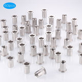 60pcs 304 Stainless Steel Rivet Nut M8 Flat Head Blind Nut Threaded Rivet Nut Rivet Nut for Threaded Insert Plys - 45-Degree Angle