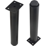 (25-42 cm, black) Set of 4 sturdy adjustable metal furniture legs - Front View