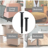 (25-42 cm, black) Set of 4 sturdy adjustable metal furniture legs - 45-Degree Angle