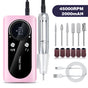 Electric Nail File Rechargeable Portable 45000 rpm Pink