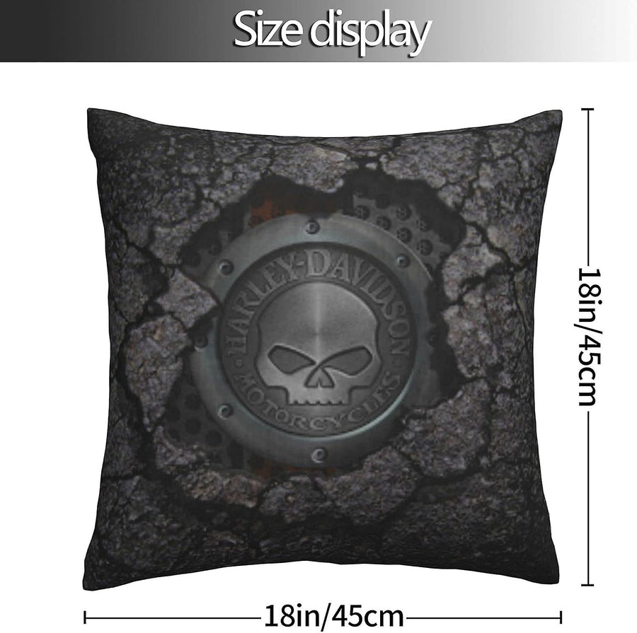 Harley Davidson Decorative Pillowcase H-400 Soft Warm Cover Compatible with Bed Sofa Outdoor Cushions