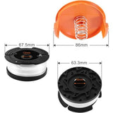 Black \u0026 Decker Trimmer Spool Replacement 8 Spools with Caps and Springs - Front View