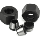 Router Collet Set of 6 - 6mm 6.35mm 8mm Countersunk Milling Chuck Collet Adapter - Top-Down View