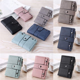 The New Fashion Foldable Small Wallet Women Leather Card Holder Wallet Blue