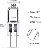 G4 halogen lamps 10W 12V - Warm white - 12 pcs 10W 12pcs 10W 12pcs - Front View