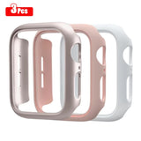 Hard PC Case for Compatible with Apple Watch 45mm 41mm 38mm 42mm 40mm 44mm iWatch SE Series 9 8 7 6 5 4 3 2 1 Matte Bumper Frame 3pcs - Front View