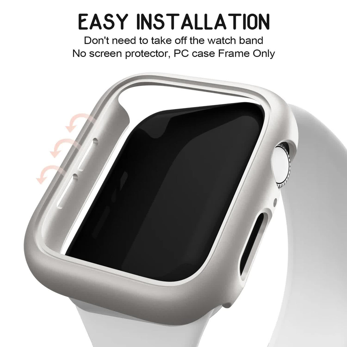 Hard PC Case for Compatible with Apple Watch 45mm 41mm 38mm 42mm 40mm 44mm iWatch SE Series 9 8 7 6 5 4 3 2 1 Matte Bumper Frame 3pcs