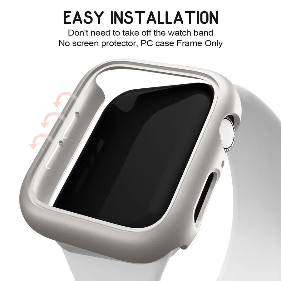 Hard PC Case for Compatible with Apple Watch 45mm 41mm 38mm 42mm 40mm 44mm iWatch SE Series 9 8 7 6 5 4 3 2 1 Matte Bumper Frame 3pcs
