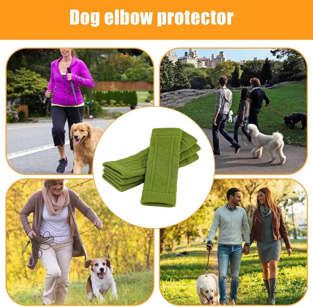Dog Elbow Protector, 4 Dog Legs Knitted Socks, Dog Wound with Skin Friendly, Pet Leg Wound Protector, Dog Leg Warmer Wraps, Pet Elbow Protective Sleeve for Small Medium Dogs