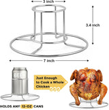 2-Pack Beer Can Chicken Holder for Grill Smoker Oven, Vertical Stainless Steel Beer Butt Chicken Stand for Whole Chicken Roaster, Food Grade & Non-Toxic Rack for Tender and Juicy Chicken - Front View