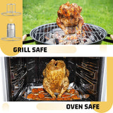 2-Pack Beer Can Chicken Holder for Grill Smoker Oven, Vertical Stainless Steel Beer Butt Chicken Stand for Whole Chicken Roaster, Food Grade & Non-Toxic Rack for Tender and Juicy Chicken - Top-Down View
