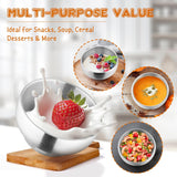 Stainless Steel Bowls for Kids-6 Pack, 12OZ Double Walled Baby Toddler Bowls for Baby Food/Cereal/Snack, 18/10 Non-Toxic Metal & Unbreakable, Dishwasher Safe - Top-Down View