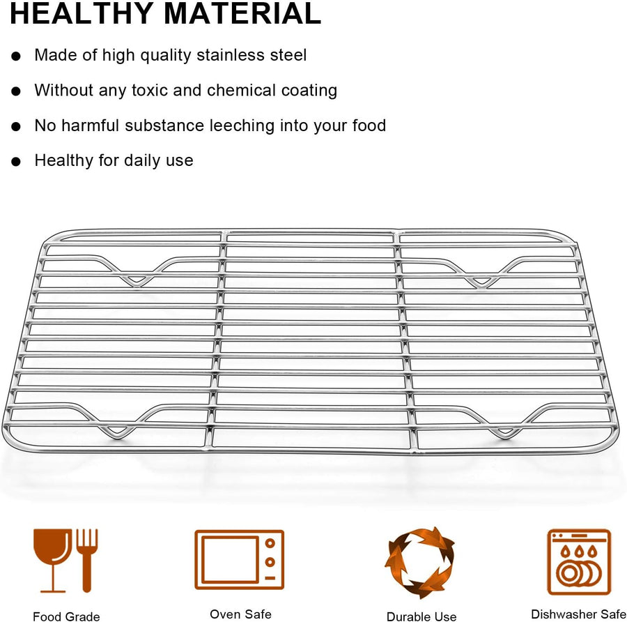Small Baking Rack Set of 2, Stainless Steel Metal Roasting Cooking Racks, Size – 8.6"x6.2", Non Toxic & Rust, image 4