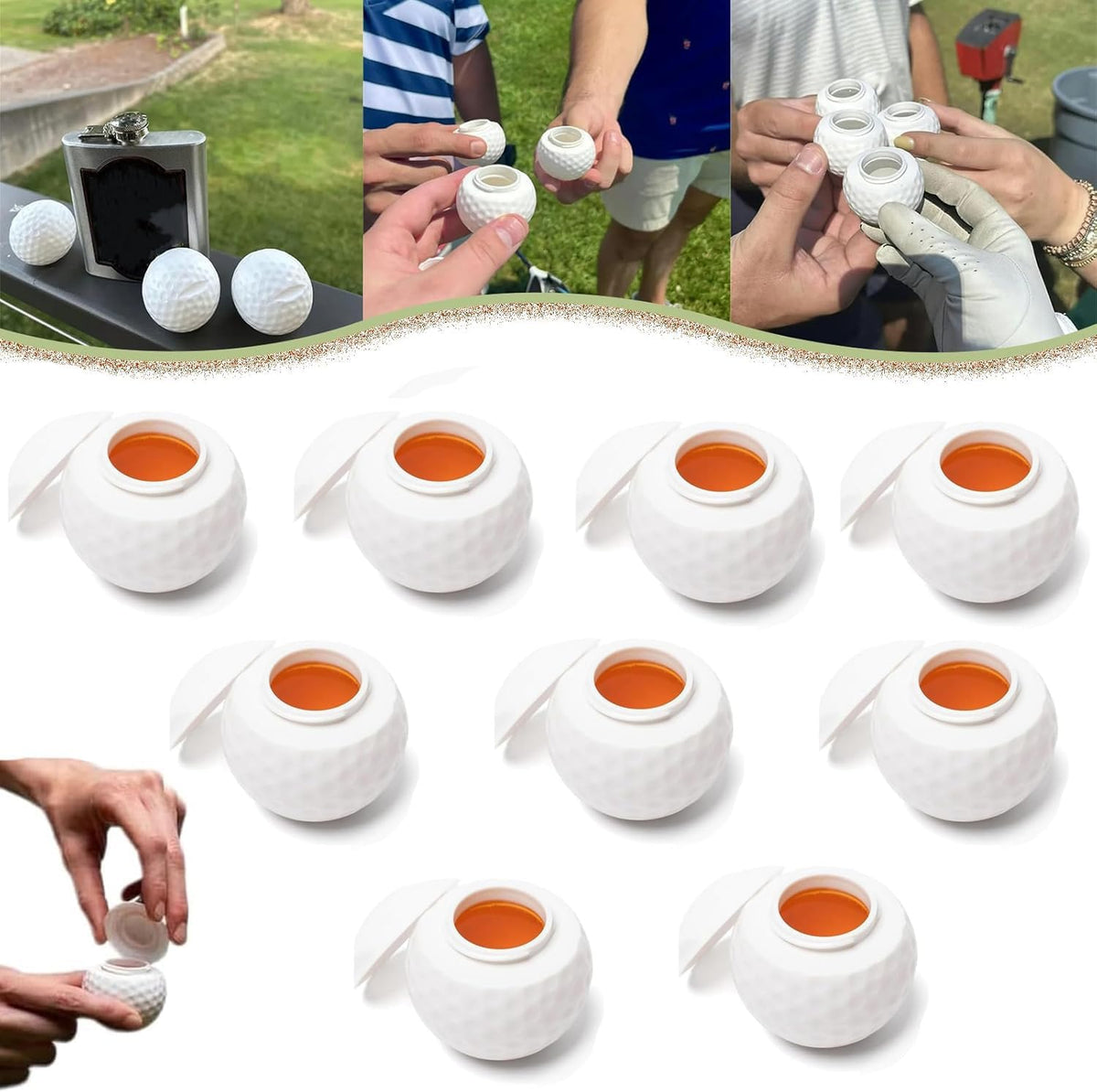 Golf Shots - Golf Ball Shaped Shot Glass, Golf Ball Shot Glasses,1.5oz Cool Golf Ball Shot Glass,for Golf Enthusiasts-Novelty Shot Glasses-Novelty Shot Glasses (9PCS)