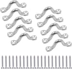 10Pcs M8 316 Stainless Steel Bimini Boat Top PAD Eye, Eye Straps, Tie Down, Kayak Deck Loops, Tie Down Anchor Point, Footman's Loop for Kayak Canoe Rigging