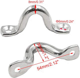 10Pcs M8 316 Stainless Steel Bimini Boat Top PAD Eye, Eye Straps, Tie Down, Kayak Deck Loops, Tie Down Anchor Point, Footman's Loop for Kayak Canoe Rigging - Front View