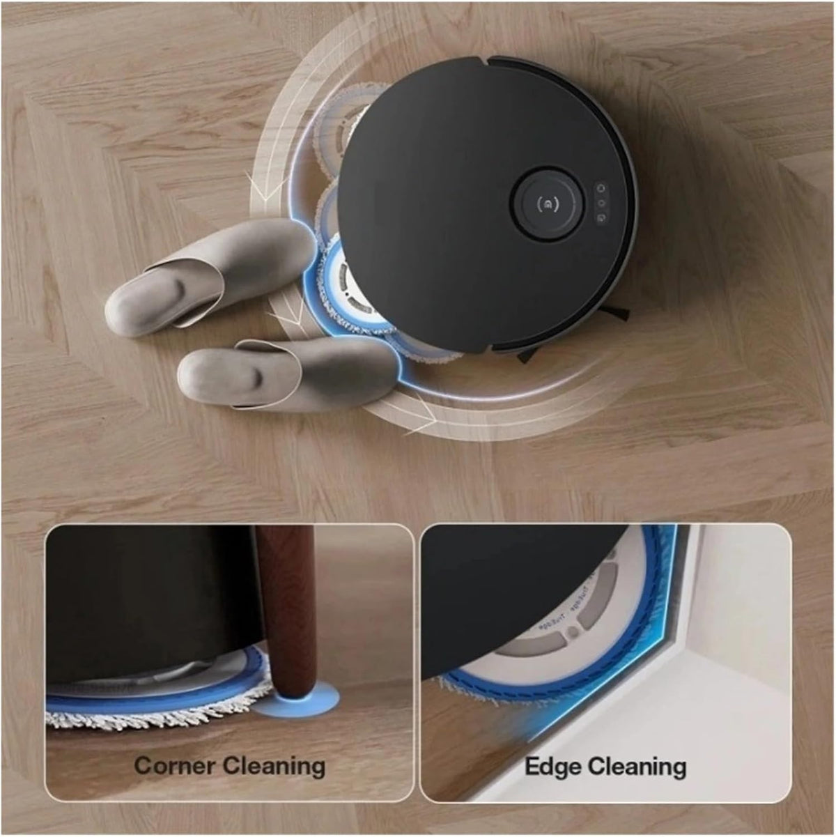 Mop Mount ，Compatible for ECOVACS T30S Combo/Pro ，Mop Kit Mopping Plate Robot Vacuum Cleaner Accessory Spare Parts(2 PCS Mop Mount 2 pcs Mop)